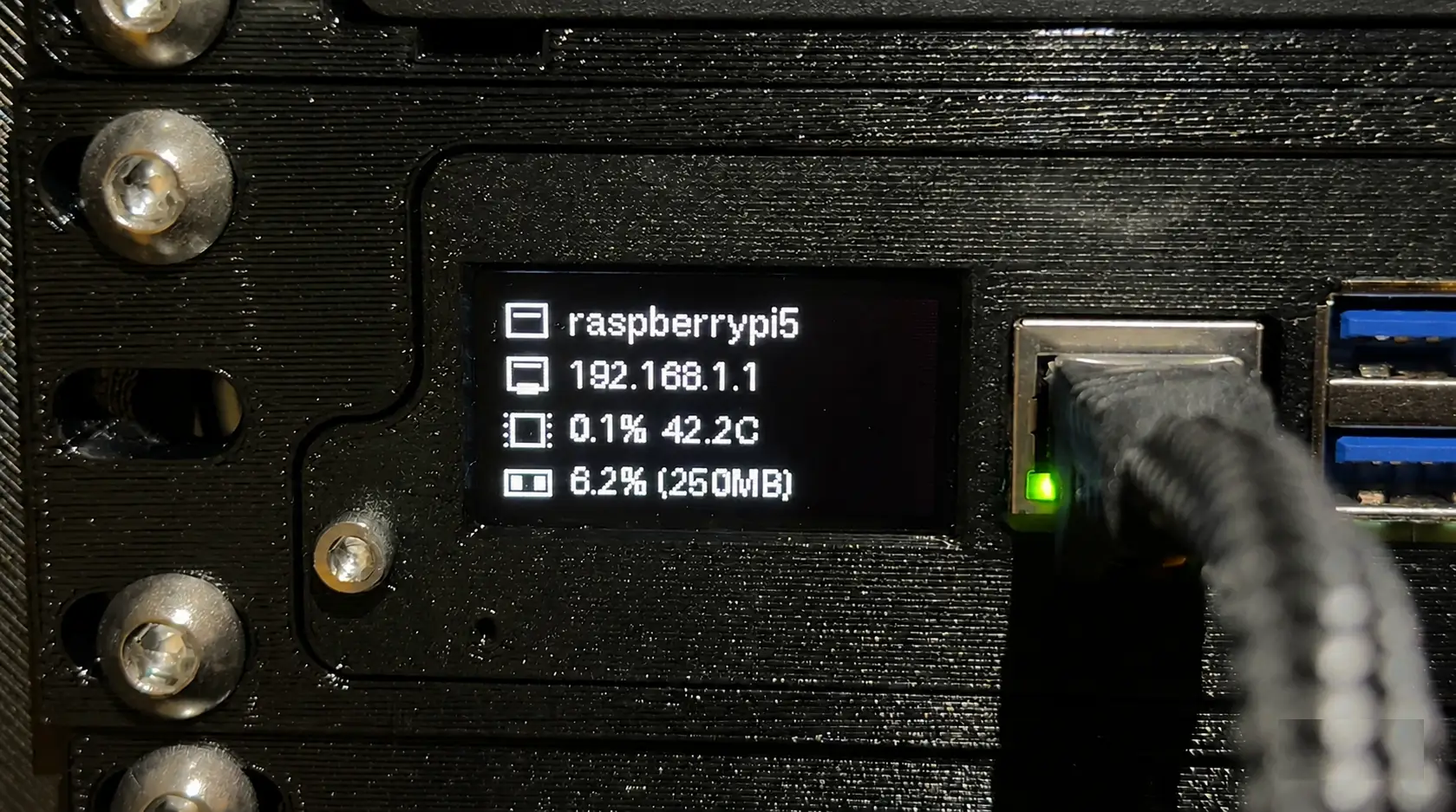 Statystyki systemu Raspberry Pi na wyświetlaczu OLED SH1106